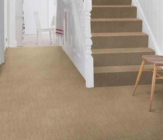 Sisal Bouclé Basing Carpet 1235 on Stairs