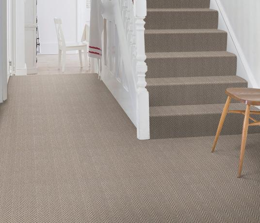 Wool Iconic Herringbone Niven Carpet 1525 on Stairs