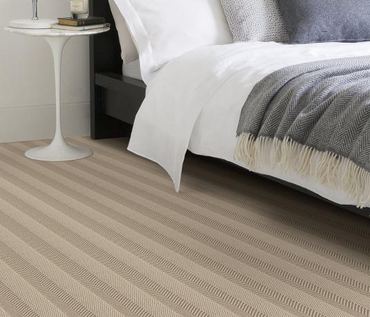 Wool Iconic Herringstripe Devi Carpet 1563 in Bedroom