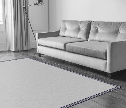 Stripes Thick Blue Border  in Living Room