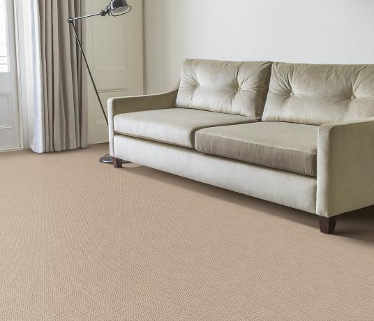 Wool Herringbone Zig Zag Mushroom Carpet 4678 in Living Room