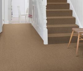 Anywhere Herringbone Caramel Carpet 8047 on Stairs thumb