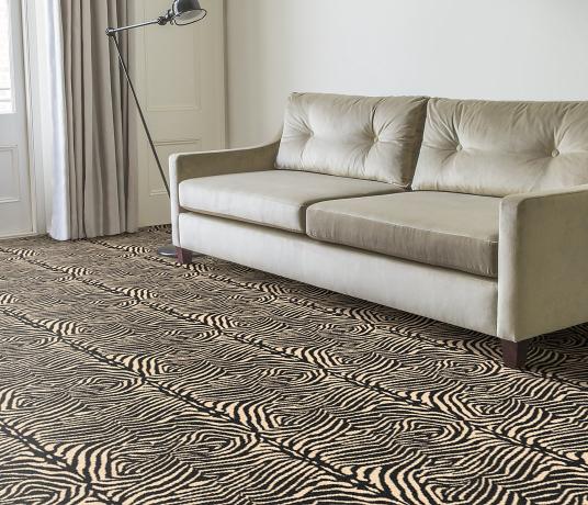 Quirky Zebo Black Carpet 7120 in Living Room