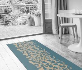 Quirky Waterlake Blue Runner by Ella Doran 7087 in Living Room (Make Me A Rug) thumb