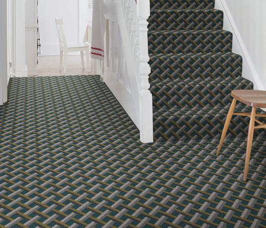 Quirky Ben Pentreath Lattice Fletcher Carpet 7234 on Stairs