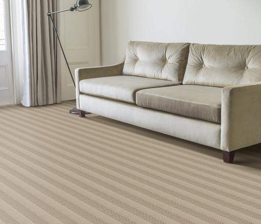 Wool Iconic Herringstripe Devi Carpet 1563 in Living Room