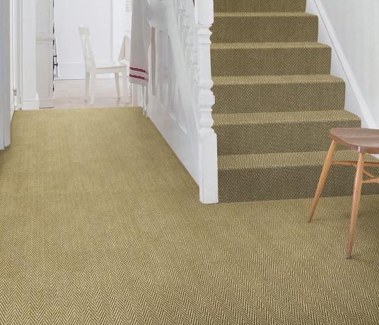 Sisal Herringbone Harestock Carpet 4423 on Stairs