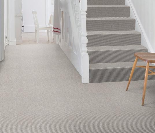 Anywhere Bouclé Ice Carpet 8005 on Stairs