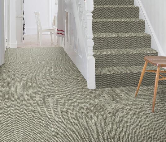 Sisal Herringbone Highclere Carpet 4427 on Stairs