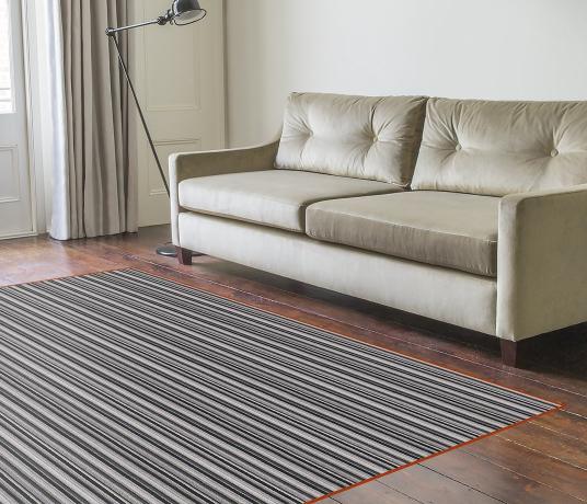 Pippa Striped Wool Rug in Living Room