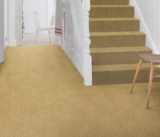 Sisal Herringbone Holbury Carpet 4415 on Stairs