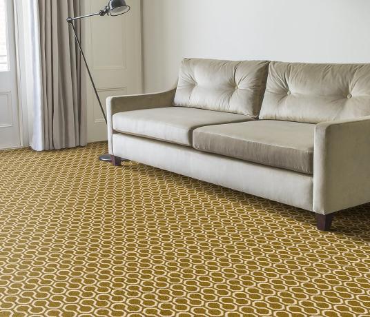 Quirky Honeycomb Moss Carpet 7112 in Living Room