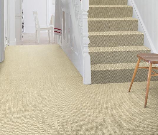 Sisal Herringbone Hockley Carpet 4422 on Stairs