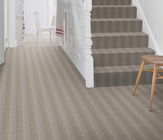 Wool Iconic Herringstripe Mamaki Carpet 1562 on Stairs