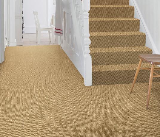 Sisal Herringbone Houghton Carpet 4426 on Stairs