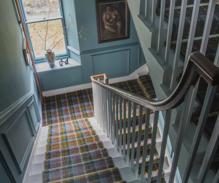 Alternative Flooring At Home, Christina Horspool, Manar House, Quirky Tartan Patterned Stair Carpet